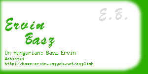 ervin basz business card